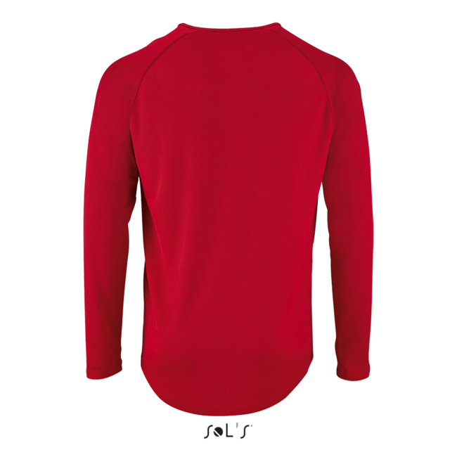 Sol's sporty lsl men - long-sleeve sports t-shirt culoare red marimea 2xl