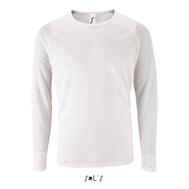 Sol's sporty lsl men - long-sleeve sports t-shirt culoare white marimea l