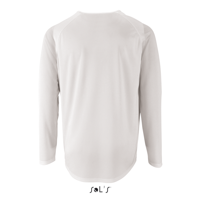 Sol's sporty lsl men - long-sleeve sports t-shirt culoare white marimea m