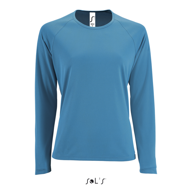 Sol's sporty lsl women - long sleeve sports t-shirt culoare aqua marimea l