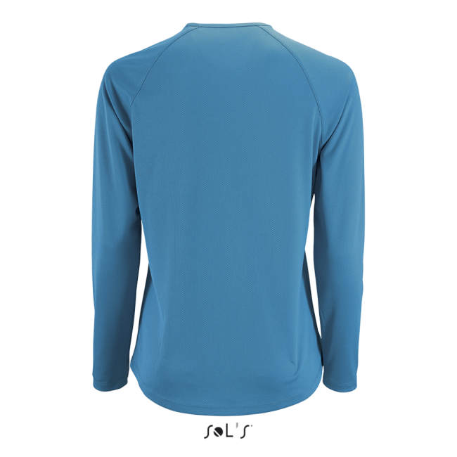 Sol's sporty lsl women - long sleeve sports t-shirt culoare aqua marimea m