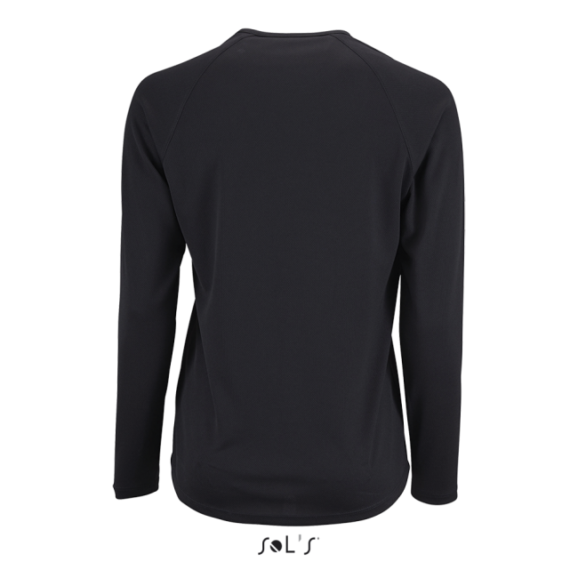 Sol's sporty lsl women - long sleeve sports t-shirt culoare black marimea l