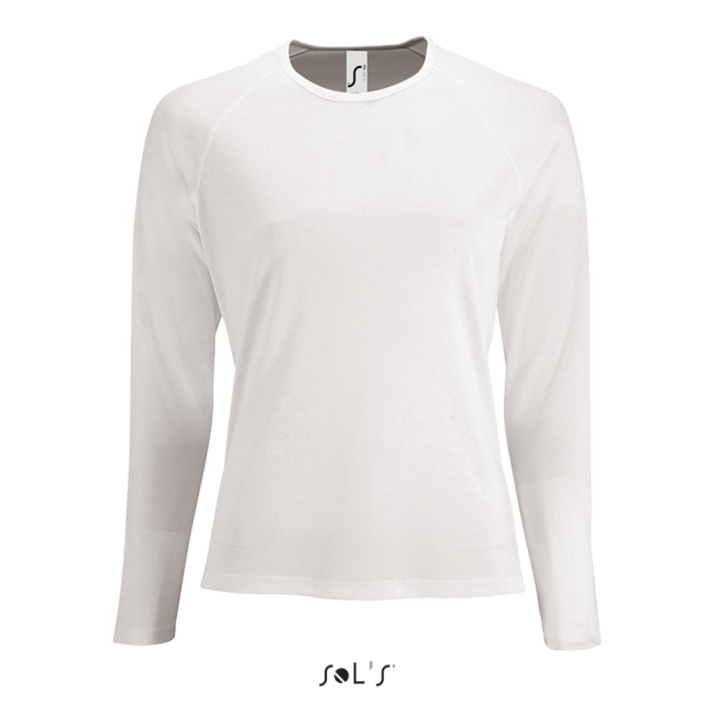 Sol's sporty lsl women - long sleeve sports t-shirt culoare white marimea l