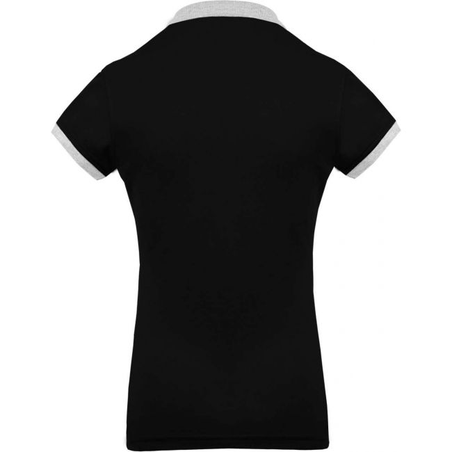 Ladies’ two-tone piquÉ polo shirt culoare black/oxford grey marimea l