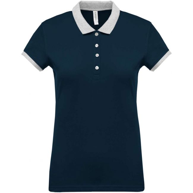 Ladies’ two-tone piquÉ polo shirt culoare navy/oxford grey marimea xl