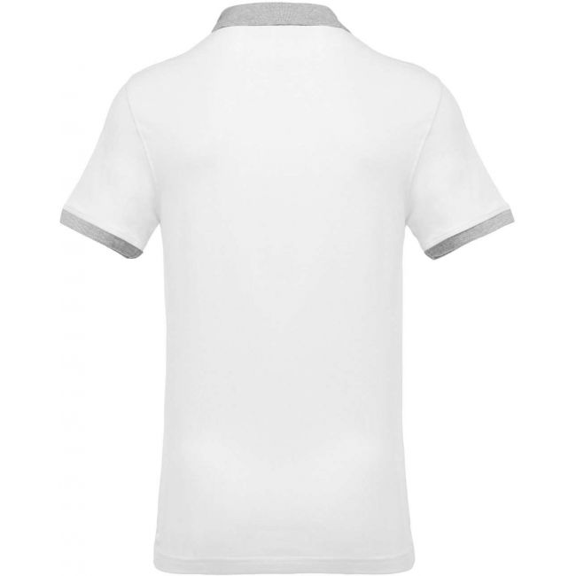 Men's two-tone piquÉ polo shirt culoare white/oxford grey marimea 4xl