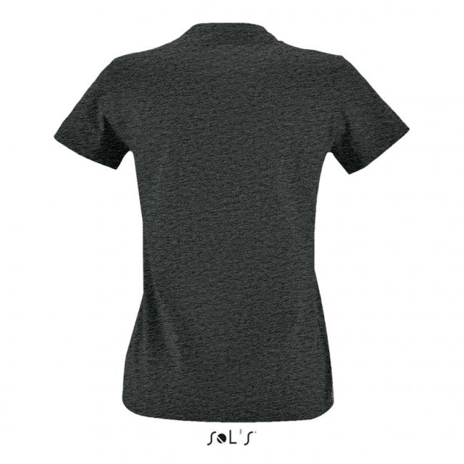 Sol's imperial fit women - round neck fitted t-shirt culoare charcoal melange marimea m