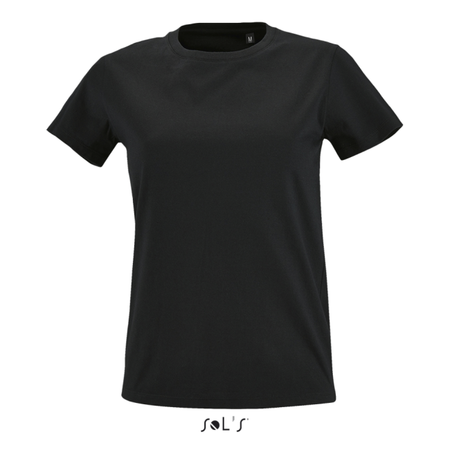 Sol's imperial fit women - round neck fitted t-shirt culoare deep black marimea l