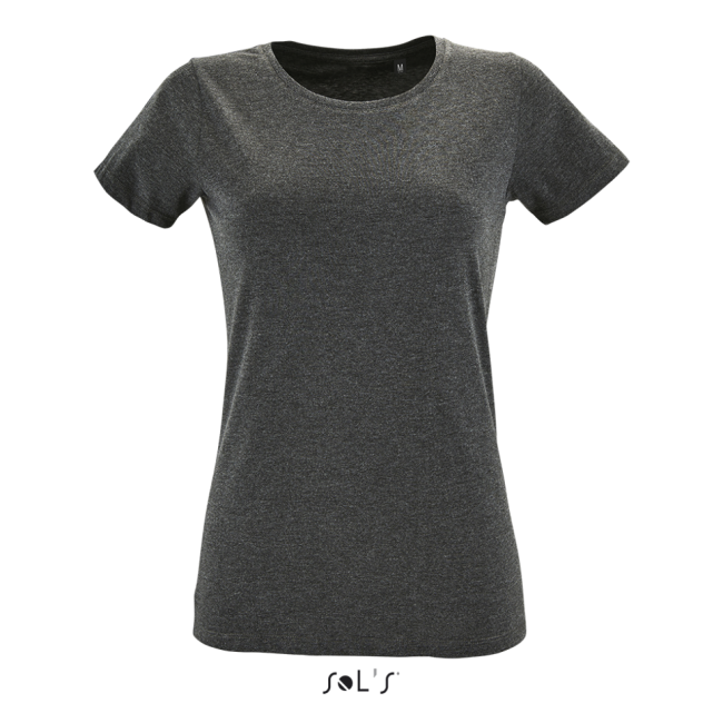 Sol's regent fit women round collar fitted t-shirt culoare charcoal melange marimea s