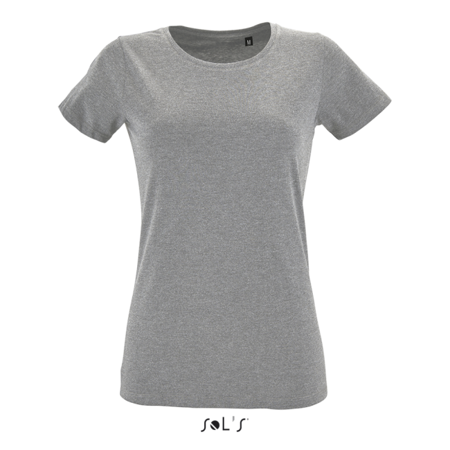 Sol's regent fit women round collar fitted t-shirt culoare grey melange marimea m