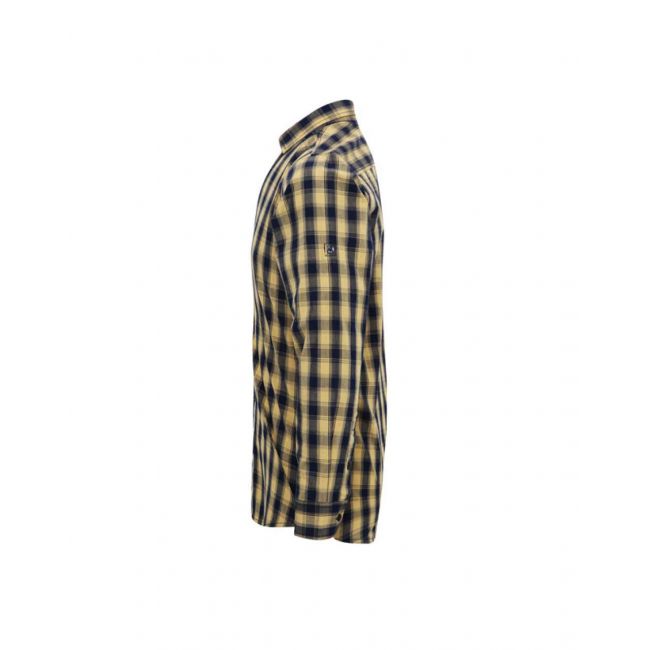 'mulligan' check - men's long sleeve cotton shirt culoare camel/navy marimea l