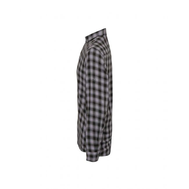 'mulligan' check - men's long sleeve cotton shirt culoare steel/black marimea 2xl