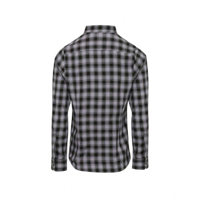 'mulligan' check - women's long sleeve cotton shirt culoare steel/black marimea 2xl