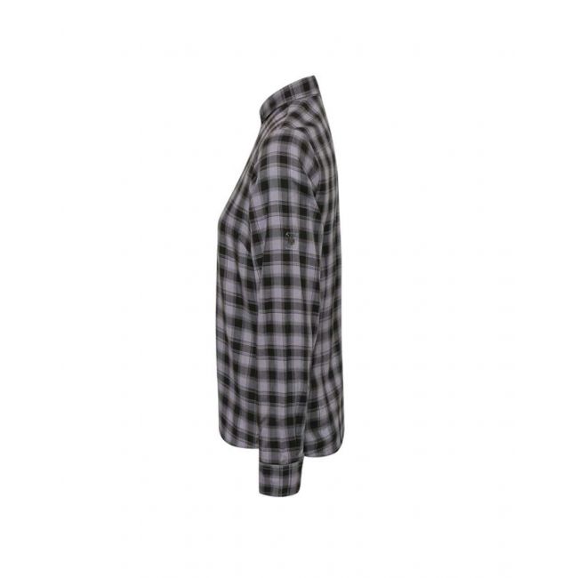 'mulligan' check - women's long sleeve cotton shirt culoare steel/black marimea l