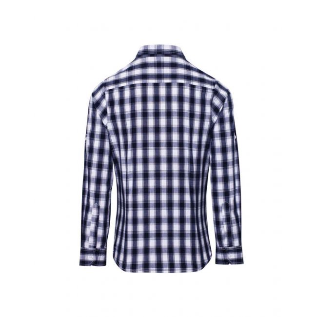 'mulligan' check - women's long sleeve cotton shirt culoare white/navy marimea l