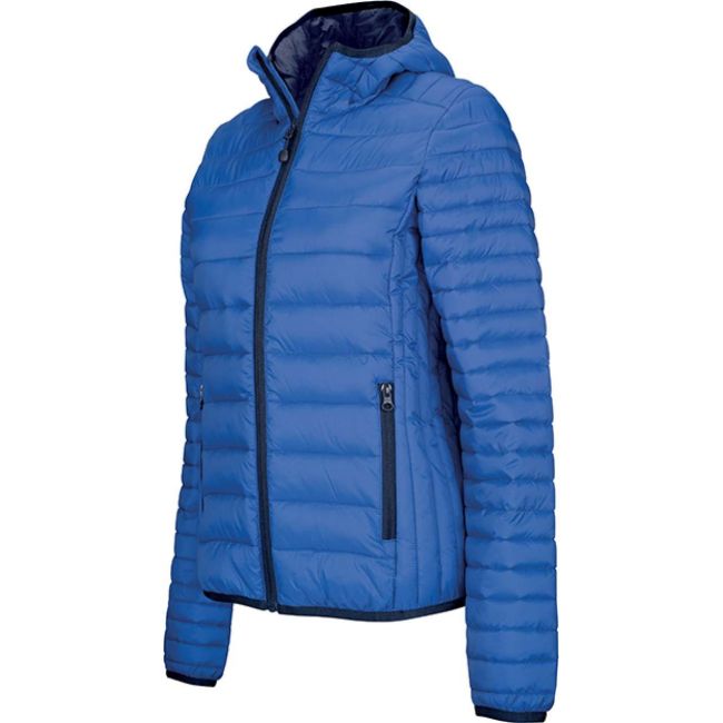 Ladies' lightweight hooded padded jacket culoare light royal blue marimea m