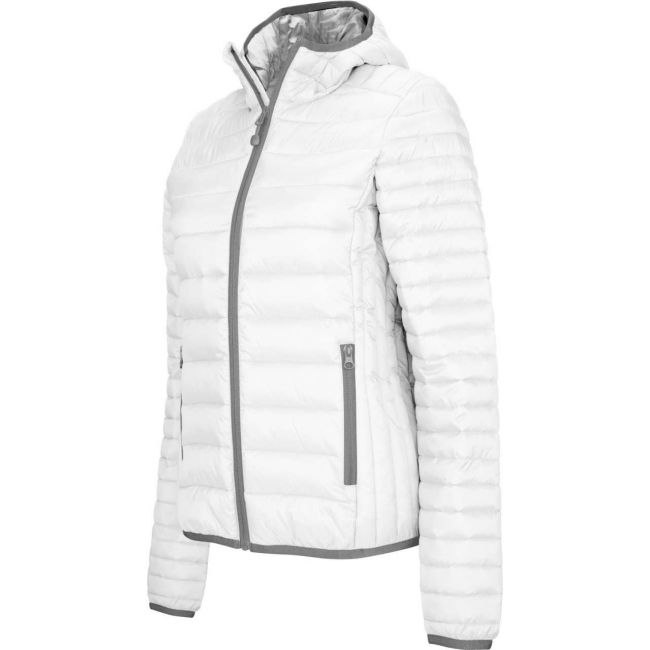 Ladies' lightweight hooded padded jacket culoare white marimea xs