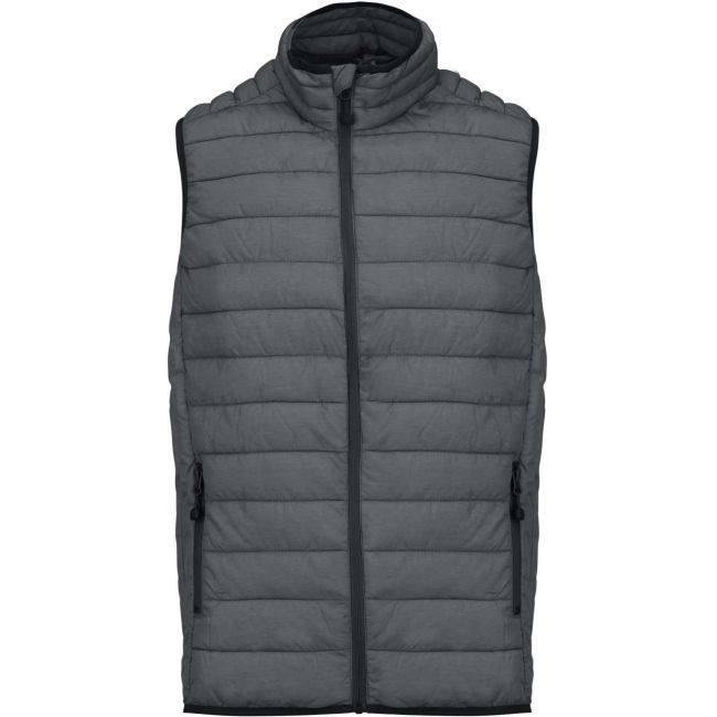 Men’s lightweight sleeveless fake down jacket culoare marl dark grey marimea l