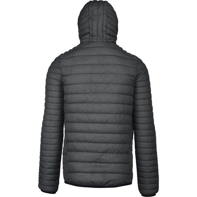 Men's lightweight hooded padded jacket culoare marl dark grey marimea l