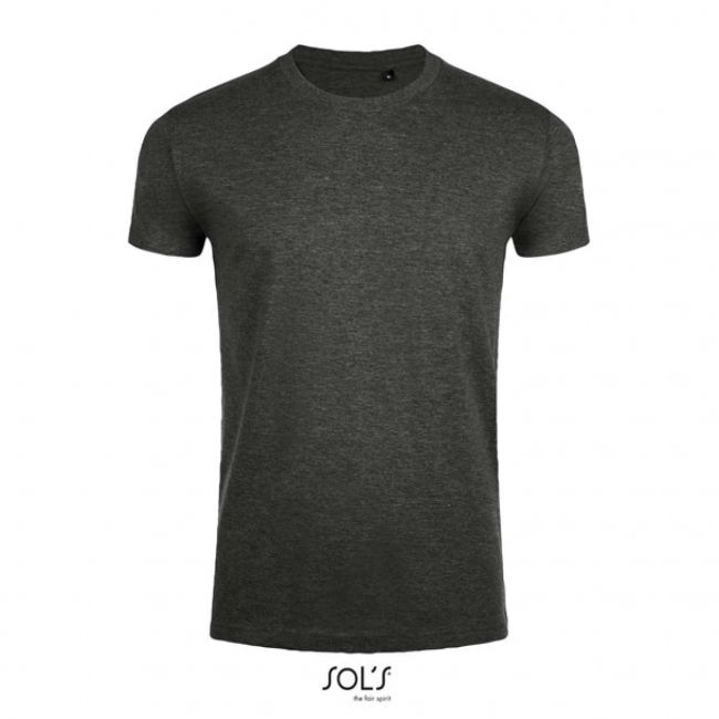 Sol's imperial fit - men's round neck close fitting t-shirt culoare charcoal melange marimea l