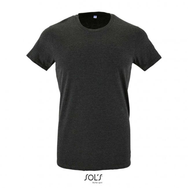 Sol's regent fit - men’s round neck close fitting t-shirt culoare charcoal melange marimea 2xl