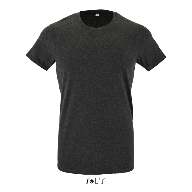 Sol's regent fit - men’s round neck close fitting t-shirt culoare charcoal melange marimea l