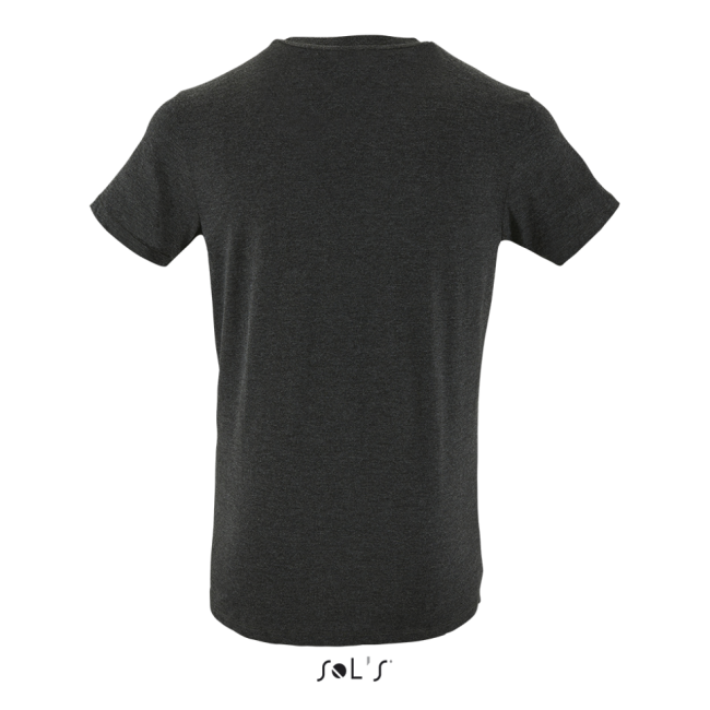 Sol's regent fit - men’s round neck close fitting t-shirt culoare charcoal melange marimea l