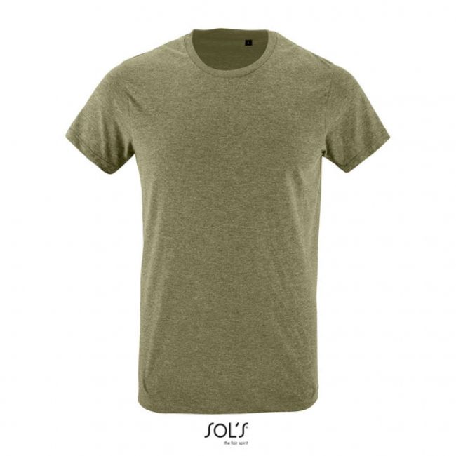 Sol's regent fit - men’s round neck close fitting t-shirt culoare heather khaki marimea m