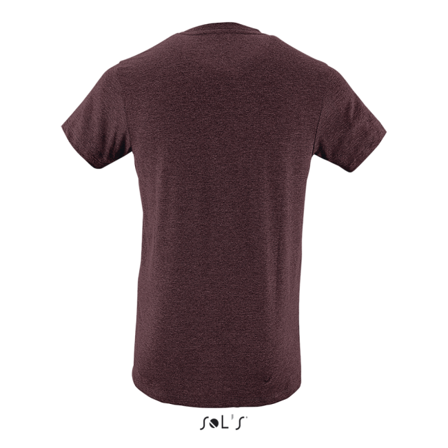 Sol's regent fit - men’s round neck close fitting t-shirt culoare heather oxblood marimea 2xl