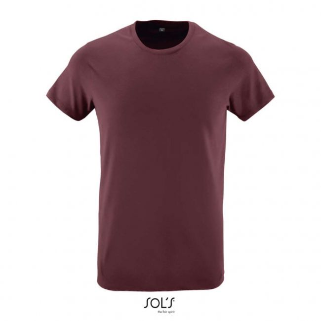 Sol's regent fit - men’s round neck close fitting t-shirt culoare oxblood marimea xl