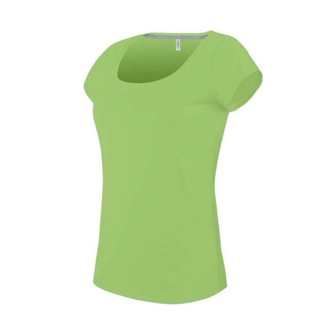 Ladies’ boat neck short-sleeved t-shirt culoare lime marimea 3xl