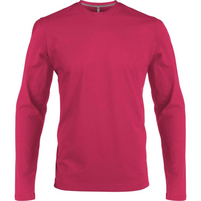 Men's long-sleeved crew neck t-shirt culoare fuchsia marimea l