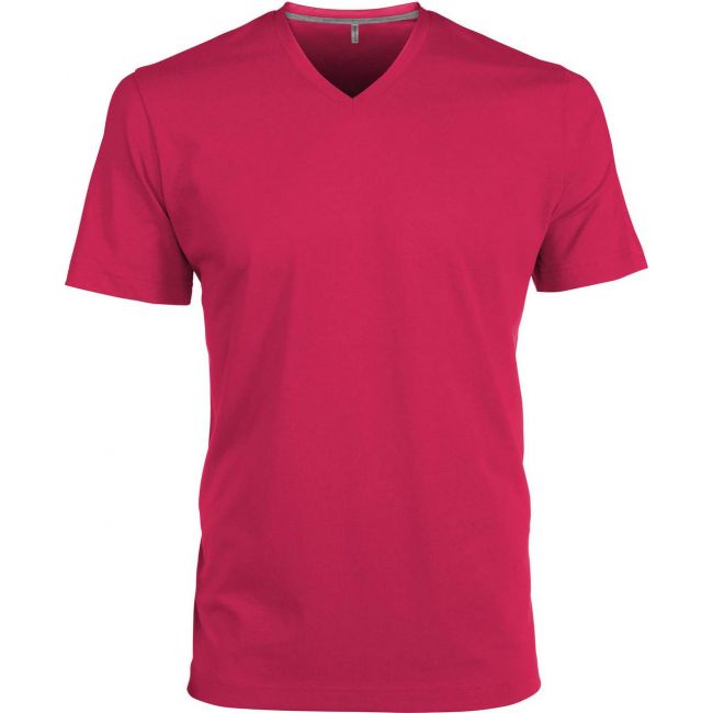 Men's short-sleeved v-neck t-shirt culoare fuchsia marimea l