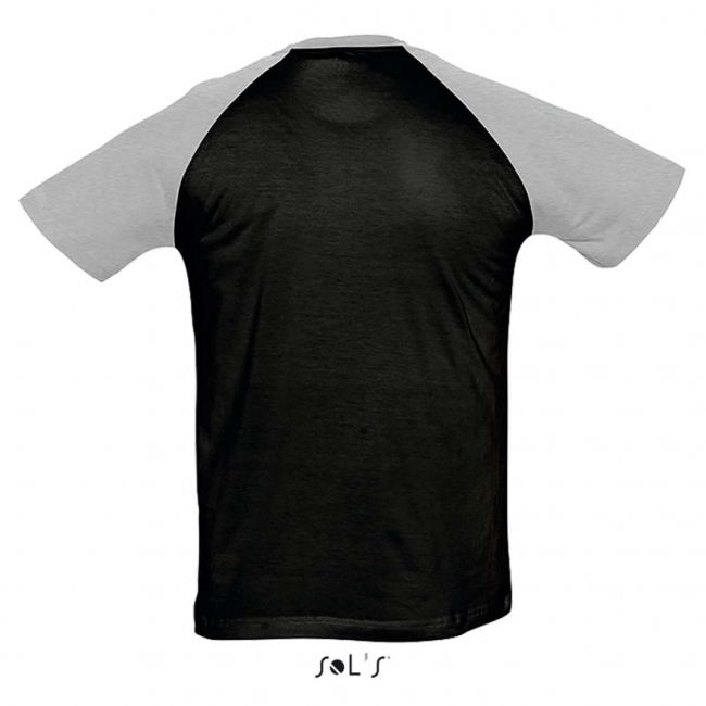 Sol's funky - men's 2-colour raglan sleeves t-shirt culoare black/grey melange marimea l