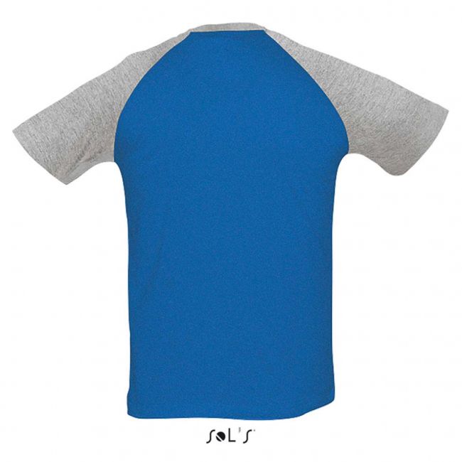 Sol's funky - men's 2-colour raglan sleeves t-shirt culoare grey melange/royal blue marimea l