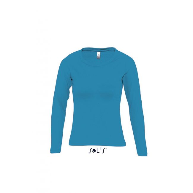 Sol's majestic - women's round collar long sleeve t-shirt culoare aqua marimea s