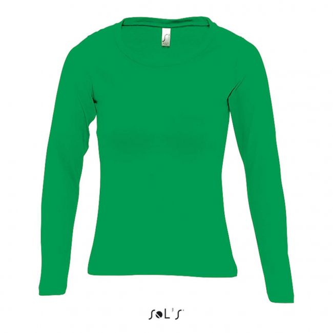 Sol's majestic - women's round collar long sleeve t-shirt culoare kelly green marimea 2xl