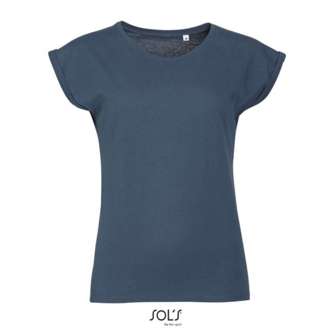 Sol's melba - women’s round neck t-shirt culoare denim marimea l