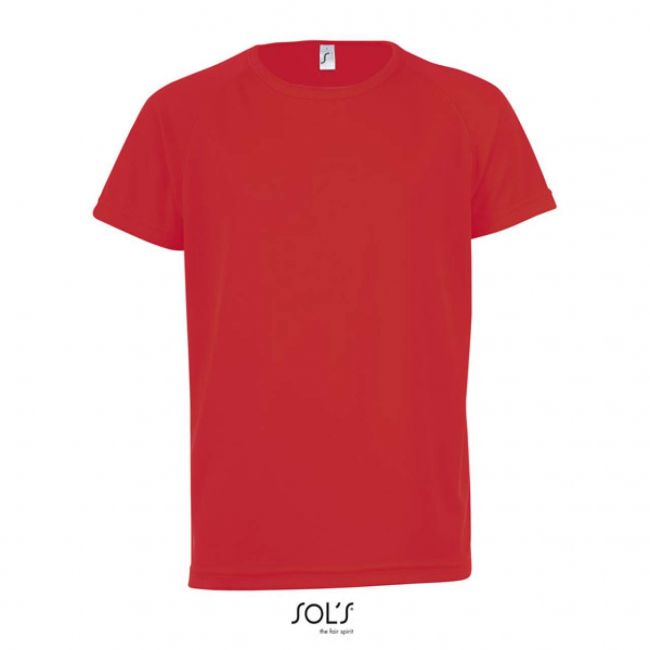 Sol's sporty kids - raglan-sleeved t-shirt culoare red marimea 6a