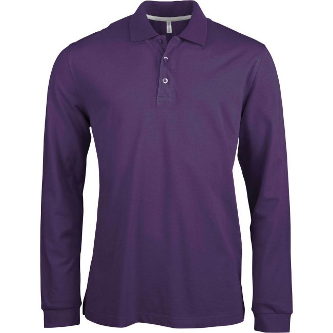 Men's long-sleeved polo shirt culoare purple marimea 3xl