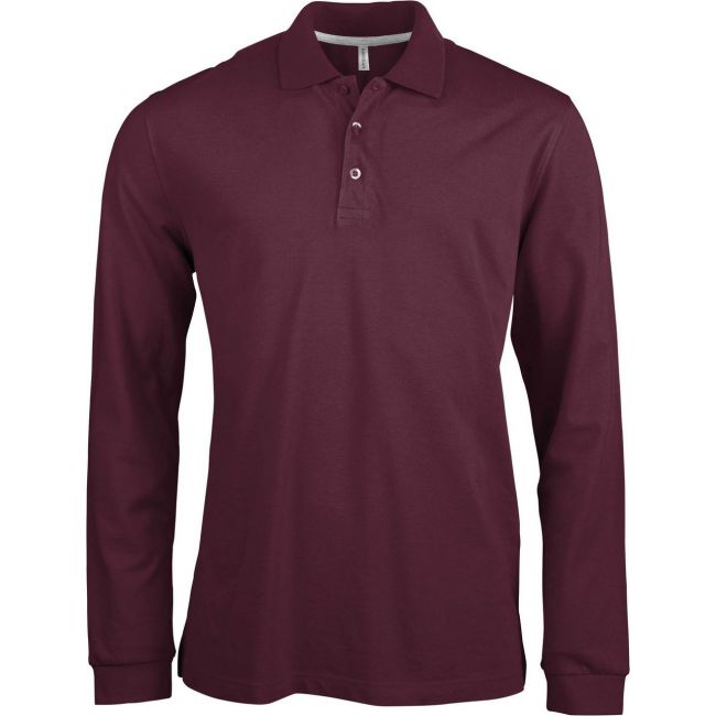 Men's long-sleeved polo shirt culoare wine marimea 4xl