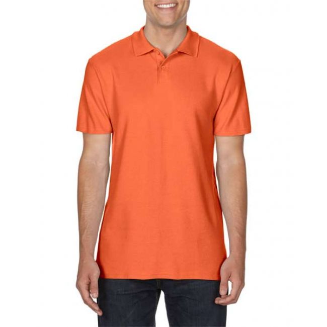 Softstyle® adult double piquÉ polo culoare orange marimea 4xl