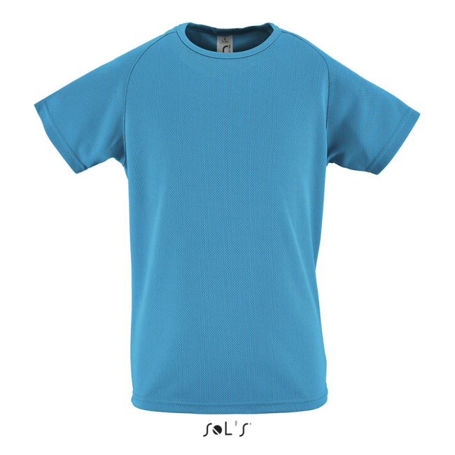 Sol's sporty kids - raglan-sleeved t-shirt culoare aqua marimea 10a