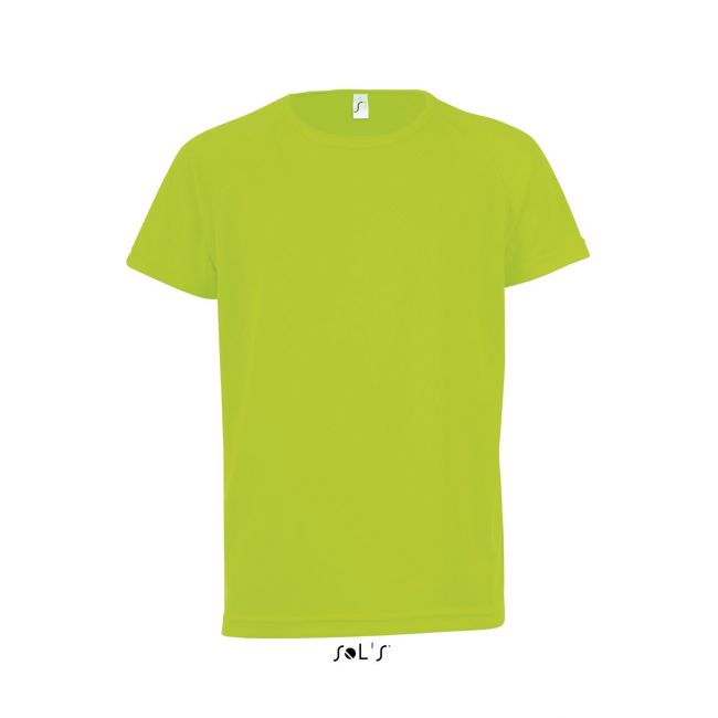 Sol's sporty kids - raglan-sleeved t-shirt culoare neon green marimea 10a