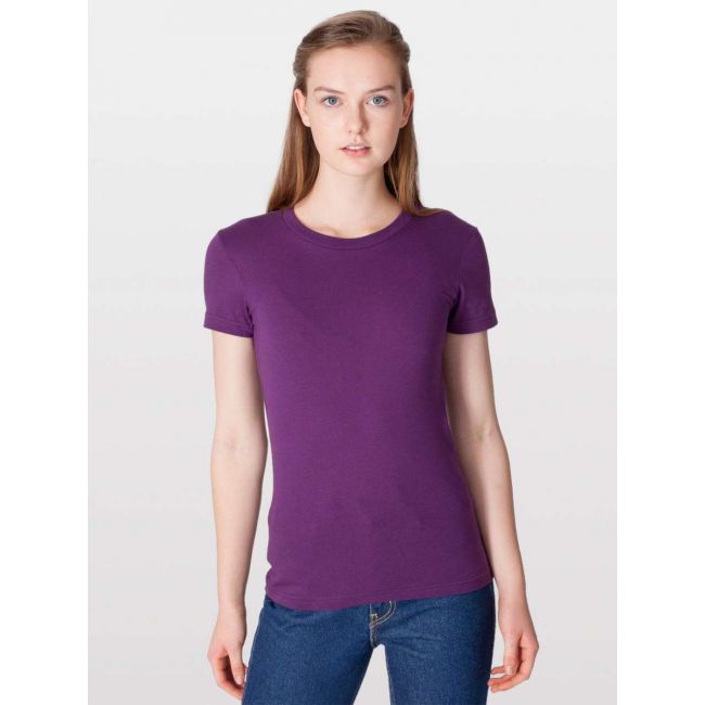 Women's fine jersey short sleeve t-shirt culoare eggplant marimea m