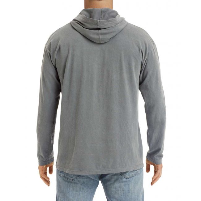 Adult heavyweight long sleeve hooded tee culoare grey marimea m