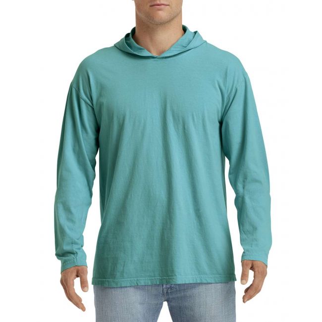 Adult heavyweight long sleeve hooded tee culoare seafoam marimea xl