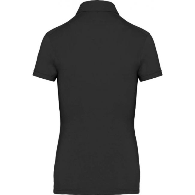 Ladies' short sleeved jersey polo shirt culoare black marimea s