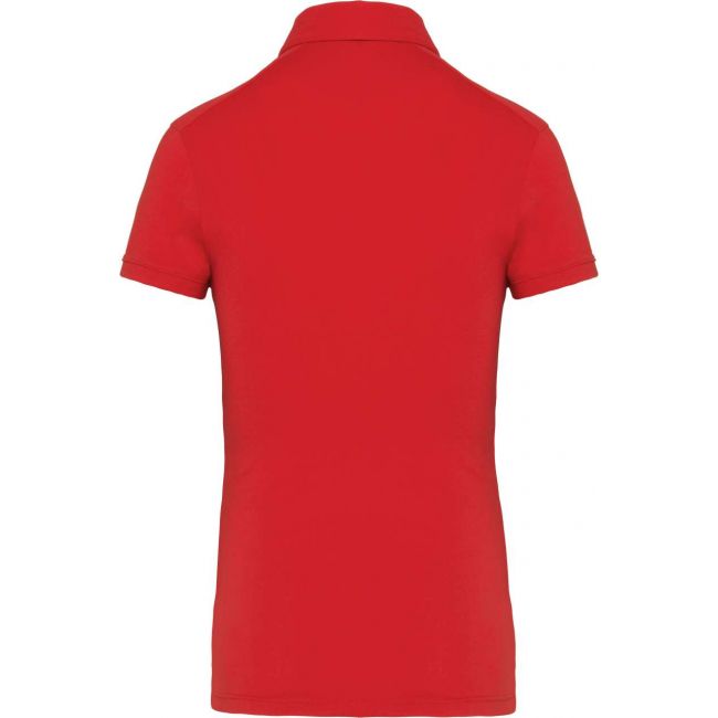 Ladies' short sleeved jersey polo shirt culoare red marimea s