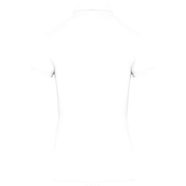 Ladies' short sleeved jersey polo shirt culoare white marimea xs